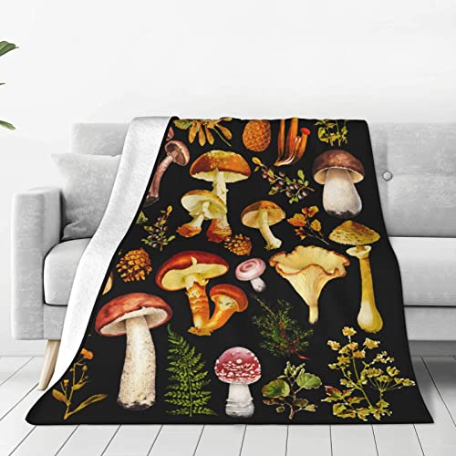 MushroomBlanket Fleece, weiche Überwurfdecken, ganzjährig, warme, leichte Decken für Bett, Sofa, Couch, 127 x 102 cm von Lsjuee