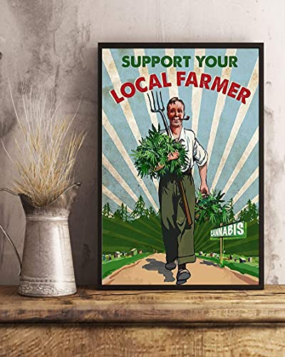 Poster „Support Your Local Farmer“, Geschenk für Frauen, Männer, Küche, Feier, Hof, Restaurant, Schilder, Garage, Neuheit, lustige Metallschilder, Kunst-Wanddekoration, 20,3 x 30,5 cm von Lsjuee
