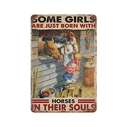 Retro-Metall-Blechschild, Neuheit, Poster, Eisen, Gemälde „Some Girls Are Just Born With Horse In Their Souls“, Blechschild „Kleines Mädchen und Pferd“, Blechschild, Wanddekoration, 20,3 x 30,5 cm Retro-Metall-Blechschild, Neuheit, Poster, Eisen, Gemälde „Some Girls Are Just Born With Horse In Their Souls“, Blechschild „Kleines Mädchen und Pferd“, Blechschild, Wanddekoration, 20,3 x 30,5 cm von Lsjuee