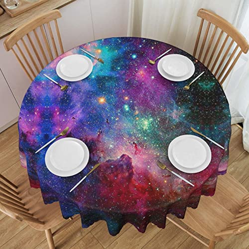 Runde Tischdecke, bunter Galaxy-Druck, waschbar, wiederverwendbar, Tischdecke für drinnen und draußen, zum Essen für Zuhause, Party, Picknick, 152,4 cm von Lsjuee