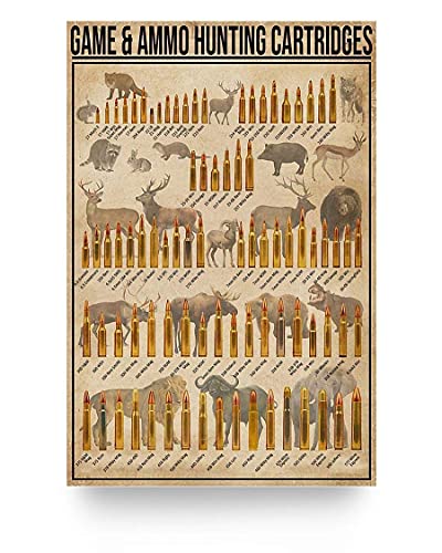 Spiel und Munition, Jagdpatronen, Jagdmunition, Poster, Küche, Feier, Hof, Restaurant, Schilder, Garage, Neuheit, lustige Metallschilder, Kunst-Wanddekoration, 20,3 x 30,5 cm von Lsjuee