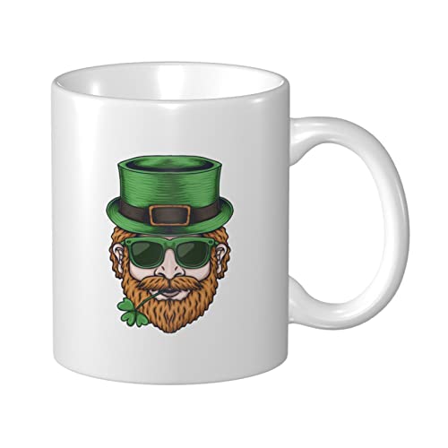 St. Patrick's Day Man's Head Kaffeetasse 11 oz doppelseitig bedruckte Tassen Teetasse für tolles Geschenk Büro Zuhause Kaffeetassen von Lsjuee