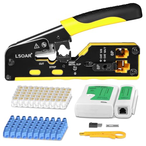 Lsoar rj45 crimpzange set Netzwerk Werkzeug für Netzwerkstecker CAT5/CAT6/CAT7 von Lsoar