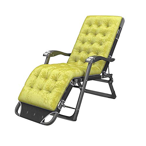 Home Leisure Klappstuhl mit Abnehmbarer Matte und Armlehne, Liegestuhl mit Mehrfachverstellung für den Garten im Freien (Gelb) von Lsoiup