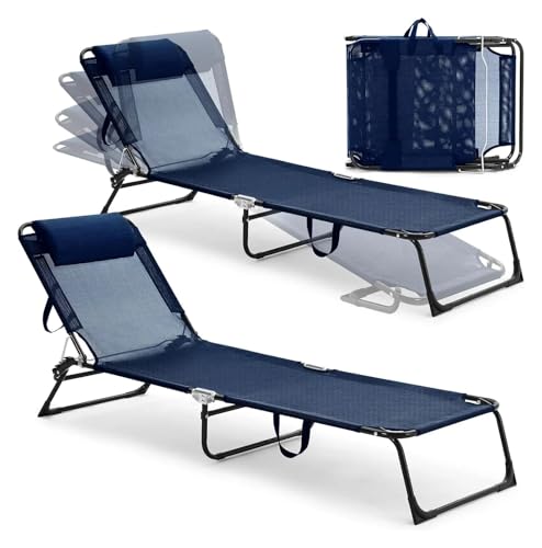 Lsoiup 2er-Pack Klappstühle, Loungesessel, verstellbare Rückenlehne, abnehmbares Kissen, atmungsaktive Netz-Sonnenliege Lsoiup 2er-Pack Klappstühle, Loungesessel, verstellbare Rückenlehne, abnehmbares Kissen, atmungsaktive Netz-Sonnenliege von Lsoiup