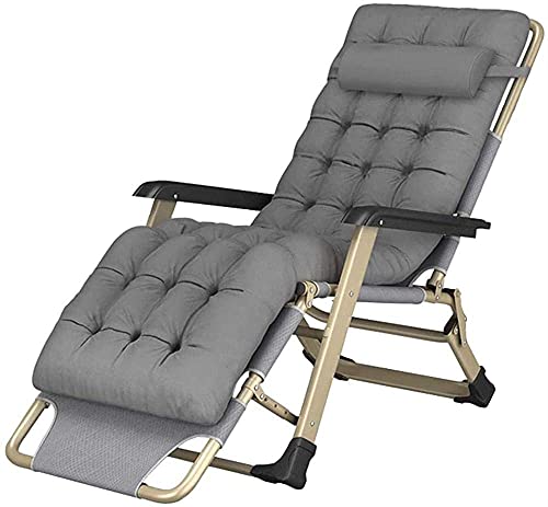 Lsoiup 2er-Set Klappstühle für die Terrasse und den Garten, Stranddeck, Schwerelosigkeitsstühle, flach liegend, grau, max. 250 kg von Lsoiup