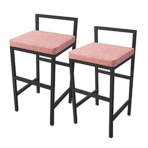 Lsoiup Barhocker im 2er-Set, Esszimmerstühle für die Küche, Moderne Beistellstühle, mit Samt gepolsterter Sitz und Schwarze Metallbeine, Sitzhöhe 85 cm, Rosa von Lsoiup