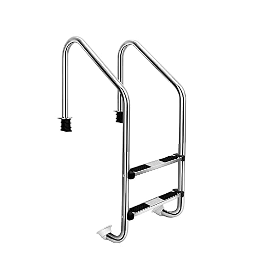 Lsoiup Edelstahl Poolleiter Eingebaute Poolleiter mit 2 rutschfesten Pedalstufen 200 kg Tragfähigkeit Poolgeländer Edelstahl-Schwimmdocktreppe mit Installationssatz Lsoiup Edelstahl Poolleiter Eingebaute Poolleiter mit 2 rutschfesten Pedalstufen 200 kg Tragfähigkeit Poolgeländer Edelstahl-Schwimmdocktreppe mit Installationssatz von Lsoiup