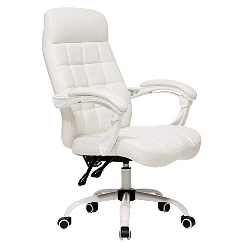 Lsoiup Ergonomischer Bürostuhl mit PU-Polster, Drehbarer Schreibtischstuhl mit Liegehocker mit Langen Beinen, Lounge-Chefstuhl für das Home Office von Lsoiup