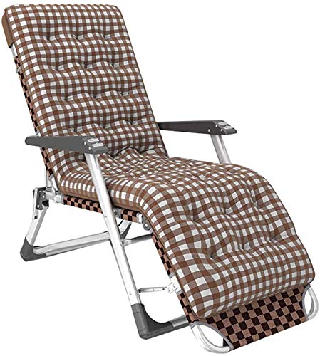 Lsoiup Gepolsterte Garten-Sonnenliege, klappbarer Relaxsessel, tragbare Stühle mit verstellbarem Winkel und Kissen, Sommer-Terrassenbett von Lsoiup