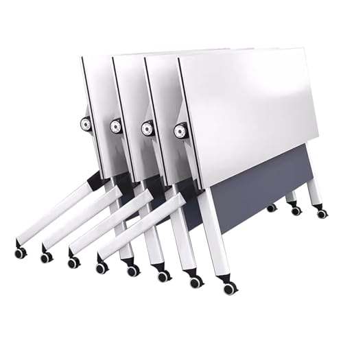 Lsoiup Klappbarer Konferenztisch | Holzplatte und Stahlrahmen | Tragbarer mobiler Klapptisch für Büro, Seminar und Schulung, 120 x 60 x 75 cm von Lsoiup