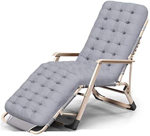 Lsoiup Klappbarer Liegestuhl – Sonnenliege mit abnehmbaren Kissen, extra breiter Terrassenstuhl für Strandcamping, 200 kg Tragkraft von Lsoiup