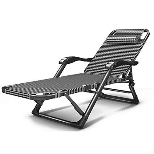 Lsoiup Klappbarer Liegestuhl mit Schwerelosigkeitsfunktion, Liegestuhl aus Metall, Gartenmöbel-Sets für das Büro im Freien, Liegestühle für den Garten von Lsoiup