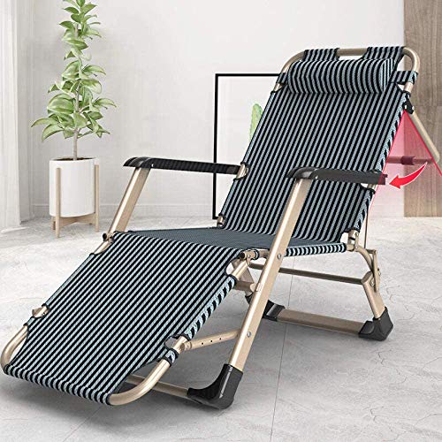 Lsoiup Klappbarer Longue-Stuhl, Schreibtisch-Siesta-Lazy-Stuhl, Einzelbett, Freizeit-Klappstuhl für Strandangeln im Freien von Lsoiup