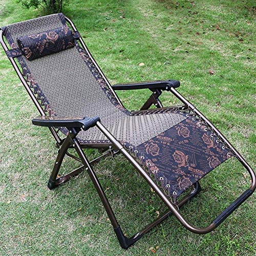 Lsoiup Liegestuhl mit Stahlrahmen und Kopfkissen, klappbare Gartenstühle für den Außenbereich, für die Terrasse, den Wintergarten, die Gartenlandschaft von Lsoiup