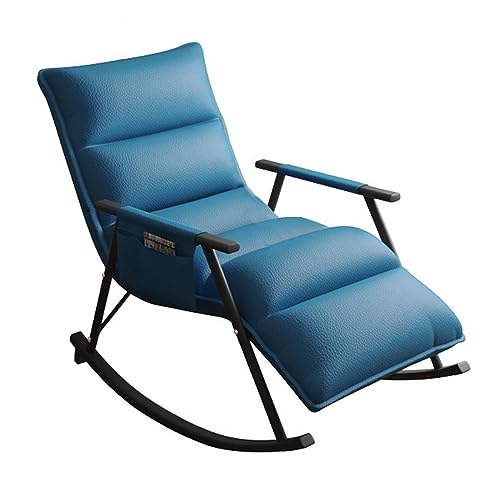 Lsoiup Moderner Liegestuhl aus PU-Leder mit Verstellbarer Rückenlehne und Fußstütze, ergonomischer Lounge-Schaukelstuhl, Aufbewahrungstasche von Lsoiup