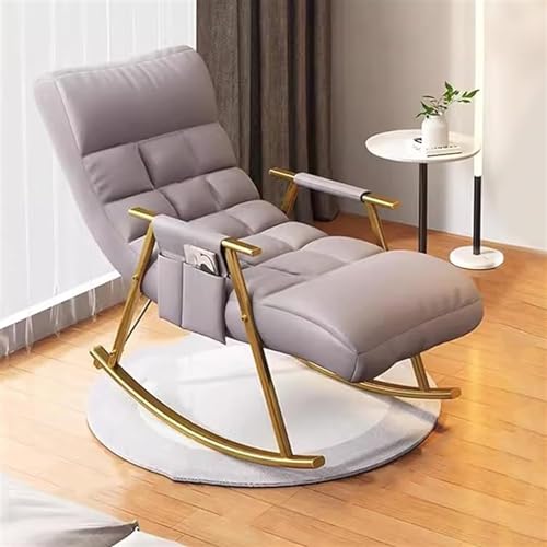 Lsoiup Moderner Schaukelstuhl Lounge-Relaxsessel, 5 Rückenlehnenpositionen, weich gepolstertes Kissen, für Wohnzimmer und Schlafzimmer von Lsoiup