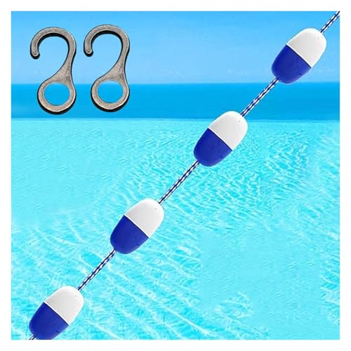 Lsoiup Schwimmendes Sicherheitsseil mit 2 Haken, Wiederverwendbare Pool-Lane-Trennwand, schwimmender Zaun für Schwimmbäder, Wasserwege, Flache Gewässer Lsoiup Schwimmendes Sicherheitsseil mit 2 Haken, Wiederverwendbare Pool-Lane-Trennwand, schwimmender Zaun für Schwimmbäder, Wasserwege, Flache Gewässer von Lsoiup