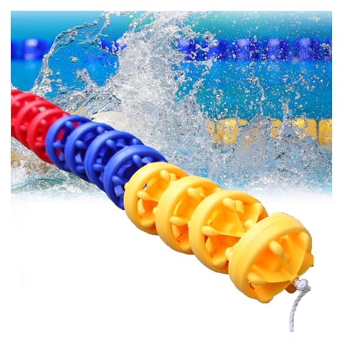 Lsoiup Sicherheits-Pool-Bahnteiler, Seil und Kunststoffboje, schwimmende Pool-Sicherheitsabsperrung für den Waterway Beach, Durchmesser 12 cm von Lsoiup