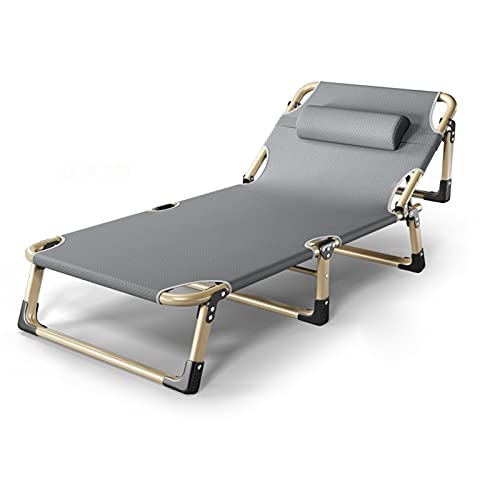 Lsoiup Sonnenliege aus Metall für den Außenbereich, Klappbett, rostbeständig, 4-Fach verstellbare Rückenlehne, maximale Tragkraft 120 kg, Grau, 194 x 68 x 30 cm von Lsoiup