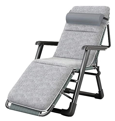 Lsoiup Tragbarer Zero Gravity-Klappstuhl mit Kopfstütze, Balkon-Loungesessel mit 2 Geschwindigkeitseinstellungen, für die Terrasse im Innen- und Außenbereich von Lsoiup