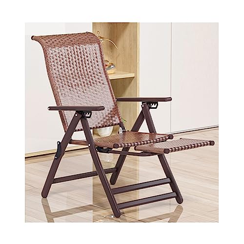Verstellbarer Schwerelosigkeitsstuhl aus Rattan mit Teleskopfuß, klappbarer Loungesessel mit verbreiterter Armlehne und Kissen, Korbliege für Pool, Terrasse, Strand, Garten, draußen und drinnen von Lsoiup