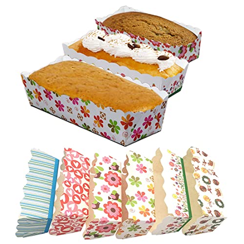Lsydgn 100 Stück Einweg Mini Kuchenformen Papierbackform Set Mini Backform Aus Papier Rechteck Kuchenform Papier Cupcake Formen Papier,Muffinförmchen Papier Mini,für Kleines Brot,Zufällige Farbe+Stil von Lsydgn