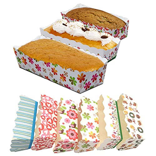 Lsydgn 100 Stück Einweg Mini Kuchenformen Papierbackform Set Mini Backform Aus Rechteck Kuchenform Papier Cupcake Formen,Muffinförmchen Papier Mini,für Kleines Brot,Zufällige Farbe+Stil von Lsydgn