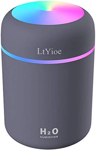 LtYioe Luftbefeuchter, Persönlicher Desktop Mini Luftbefeuchter mit Bunter Cooler Nachtlichtfunktion, Automatische Abschaltung und Super leise für Auto, Büro, Schlafzimmer (Navy blau) von LtYioe