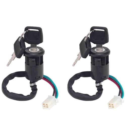 Elektrischer Zündschlüsselschalter mit Türschlossstecker und Zündkerze kompatibel mit 50 ccm -ATV -Quad -Bikes, einschließlich Coolsport Kazuma Sunl Coolster Models(1Set Zündschalter) von Ltqkuxc