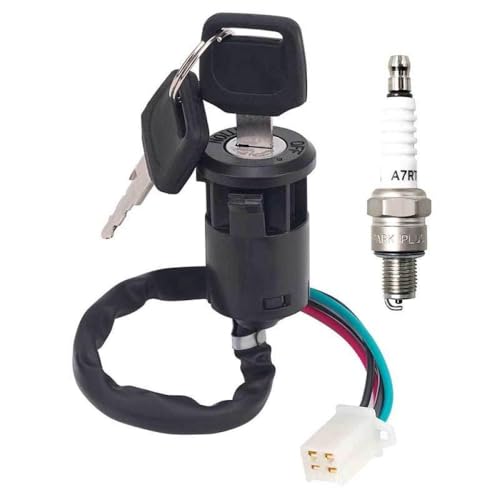 Elektrischer Zündschlüsselschalter mit Türschlossstecker und Zündkerze kompatibel mit 50 ccm -ATV -Quad -Bikes, einschließlich Coolsport Kazuma Sunl Coolster Models(Stil a) von Ltqkuxc