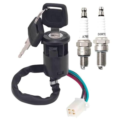 Elektrischer Zündschlüsselschalter mit Türschlossstecker und Zündkerze kompatibel mit 50 ccm -ATV -Quad -Bikes, einschließlich Coolsport Kazuma Sunl Coolster Models(Stil b) von Ltqkuxc