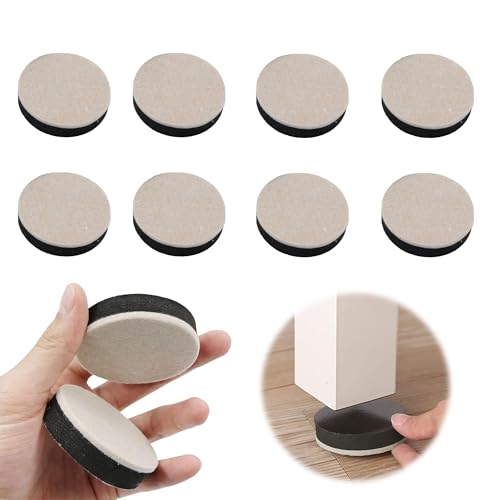6.5CM Selbstklebende Möbelerhöhung Ltsbaed 8 Stück Anti-Rutsch Filz Sockelfuss Schwarz Höhe Erhöhen Runde Tischbeine Möbelfuß Tischbein Stuhlerhöhung Oder Bodenschutz für Schrank Schreibtisch Sofa von Ltsbaed