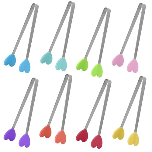 8 Stück Mini Zuckerzange Essen Clip, Silikon Servierzange, Mini Zuckerzange Klein, Eiswürfelzange Gebäckzange, für Süße Eiswürfel Snack Obst Zucker von Ltsbaed