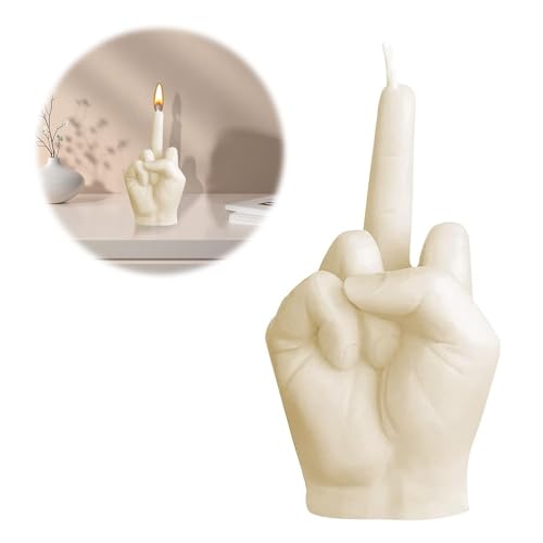 Ltsbaed Gesten Kerzen Middle Finger Candle Silikon Middle Finger Kerzen 3D Kreativität Hand Kerzen DIY Hand Finger Silikon Kerzen für Heimtextilien, Partyartikel - Milchig 6 * 5 * 9CM von Ltsbaed