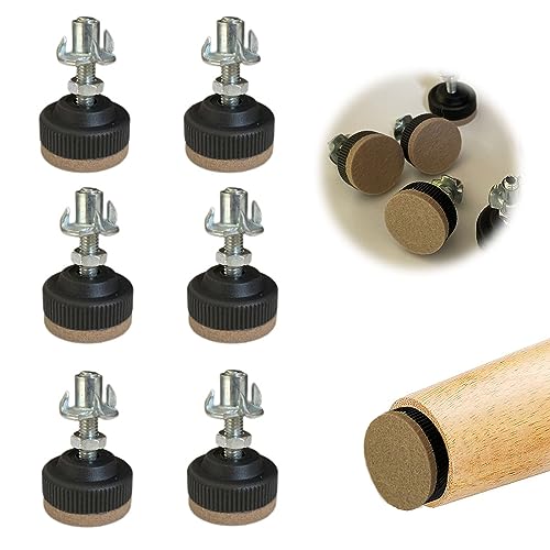 Stellfüße M6 X 30MM Ltsbaed 6 Stück Filzgleiter Möbelfüße Verstellbar Stellfüße Puffer Nivellierfuß Verstellbare Möbelfüße Schrankfüsse Möbelgleiter für Schrank Stuhl Couchtisch TV-Schränke Schubladen von Ltsbaed