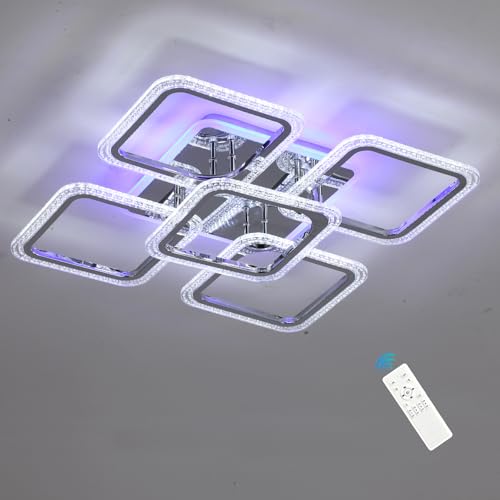 LuFun led deckenleuchte,80W quadratisch deckenleuchte, deckenlampe dimmbar für schlafzimmer,led deckenleuchte mit fernbedienung für kochnische,deckenlampe modern für wohnzimmer schlafzimmer,3000-6000k von LuFun