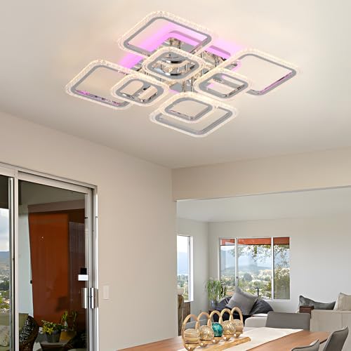 LuFun led deckenleuchte,80W deckenlampe mit fernbedienung square,8 köpfe lampen wohnzimmer,modern deckenlampe,led lampen deckenlampen für wohnzimmer schlafzimmer küche flur kinderzimmer,3000-6000k LuFun led deckenleuchte,80W deckenlampe mit fernbedienung square,8 köpfe lampen wohnzimmer,modern deckenlampe,led lampen deckenlampen für wohnzimmer schlafzimmer küche flur kinderzimmer,3000-6000k von LuFun