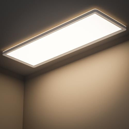 Deckenlampe LED Deckenleuchte, 24W 2400LM LED Panel Flach 58x20x2.5cm (LxBxH) Rechteckige Neutralweiß 4000K für Schlafzimmer Wohnzimmer Küche Deckenlampe LED Deckenleuchte, 24W 2400LM LED Panel Flach 58x20x2.5cm (LxBxH) Rechteckige Neutralweiß 4000K für Schlafzimmer Wohnzimmer Küche von LuJasi