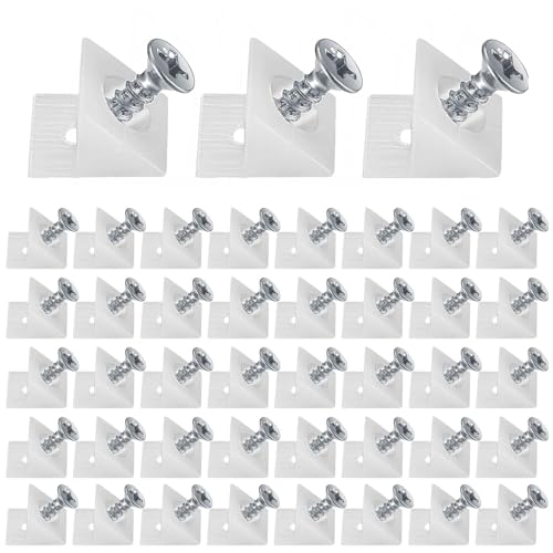 200 Stk Rückwandverbinder, Schubladen Keile, Durchhängende Schubladenböden, Schrankrückwand, Kunststoff Rückwandhalter mit Schrauben - Weiß (200) von LuLuxinxin