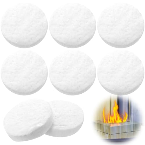 6 Stück Keramikwolle für Bioethanol Tischkamin, Glaswolle Keramik Wolle, Rund Keramikschwamm Keramik Schwamm für Bio Ethanol-kamine Kaminofen Indoor Gel Tischkamin Ceramic Wool Sponges(85x85x20mm) von LuLuxinxin