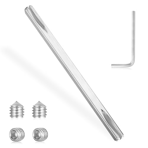 Vierkantstift 8mm x150mm für Türklinke, Vierkant für Türgriff Spindelstange, Drückerstift Vierkantstift für Türgriffe Türschloss Innentür Befestigungsstift Türgriff Stahl,mit 1 Schlüssel,4 Schrauben von LuLuxinxin