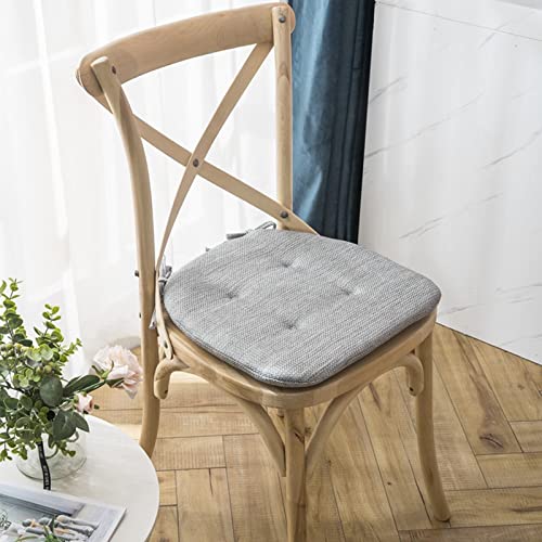 2er-Set Küchenstuhlkissen mit Bändern(Light Grey,6 Pack) von LuMOUzhou