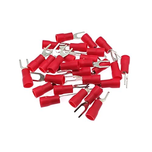 Beanspruchungsklemmen Kreisverbindung Isolierte Gabel-Spaten und Ring-Quetschanschlüsse 0,5–10 mm2 22–8 AWG Messing Multicolor(Rosso,SV5.5-5) von LuMOUzhou