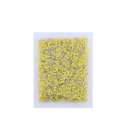 Beanspruchungsklemmen Kreisverbindung Isolierte Kupfer-Crimp-Anschlussklemmen, 1000 Stück, AWG 0,5–2,5 mm, mehrfarbig, mehrere Größen(Giallo,E1508) von LuMOUzhou