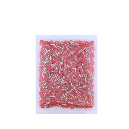 Beanspruchungsklemmen Kreisverbindung Isolierte Kupfer-Crimp-Anschlussklemmen, 1000 Stück, AWG 0,5–2,5 mm, mehrfarbig, mehrere Größen(Rosso,E1008) von LuMOUzhou