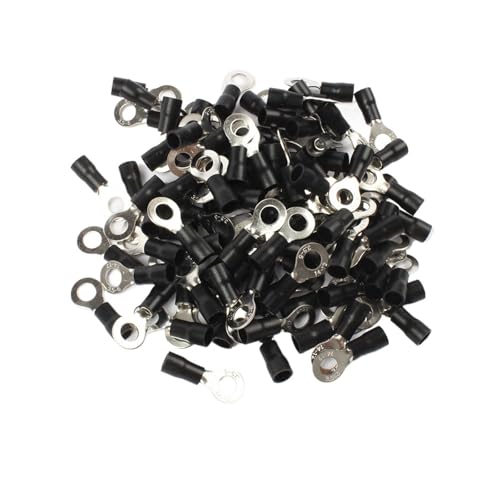 Beanspruchungsklemmen Kreisverbindung Messing-Kunststoff-isolierte Crimp-Anschlussklemmen, schwarz, Serie RV3.5, 50 Stück, for 2,5–4 mm² Kabel(RV3.5-4) von LuMOUzhou