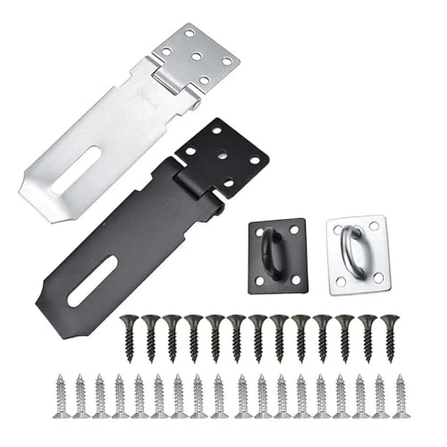 Edelstahl sperren. Türvorhängeschloss Haspe Schuppentorriegel 304 Edelstahl Schubladenschrankschloss Schwarz Silber 3/4/5 Zoll 1 STÜCKE(Black,4 inch) von LuMOUzhou