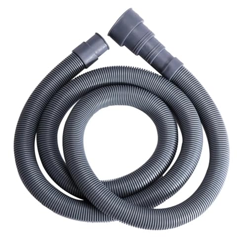 Entwässerungsschlauch Verlängerung Ablaufschlauchverlängerung for Waschmaschine und Geschirrspüler mit Klemmen, Grau, 70-200cm(70cm) von LuMOUzhou