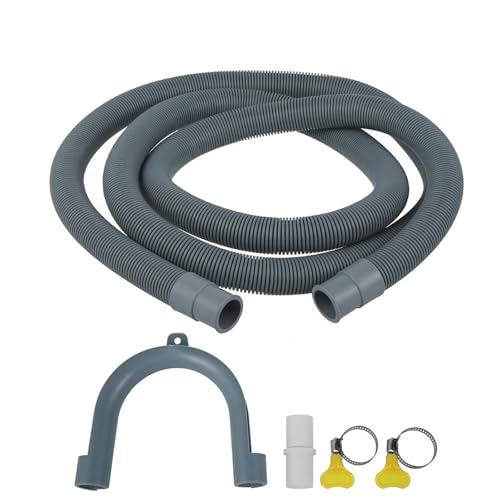 Entwässerungsschlauch Verlängerung Universal-Ablaufschlauch-Verlängerungsset for Waschmaschine und Geschirrspüler, PP, 2 Meter, Grau von LuMOUzhou